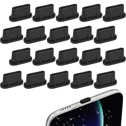 【送料無料】VitalBloom 20個入り カバー キャップ コネクタカバー シリコン蓋 防塵保護カバー 充電口 コネクタ ダストプラグ (ブラック) (USB Type-C)