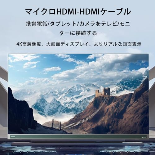 【送料無料】Micro HDMI to HDMI ケーブル ナイロン編み保護 (HDMI マイクロタイプ...