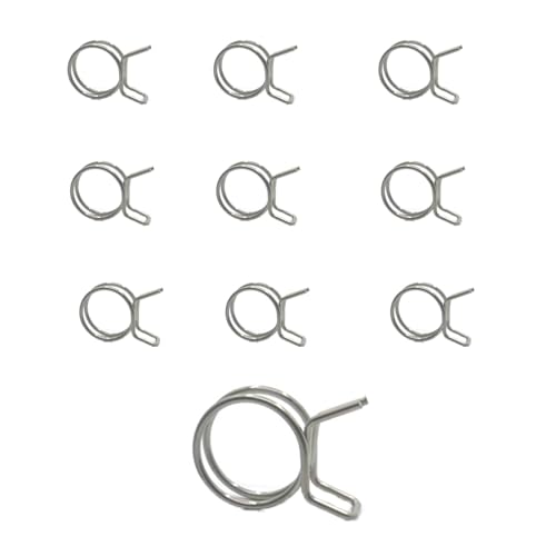 【送料無料】ChasCoCoホースクリップ 内径5mm 10個入り ダブルワイヤースプリングホースクランプ 304ス..