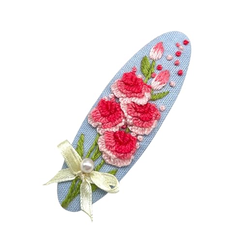 【送料無料】TVETE 刺繍キット ヘアピン ヘアクリップ 刺しゅうキット【1個セット】未完成の刺繍キット可愛い 3D 花 手作り 工芸品縫製 初心者用 模様入...