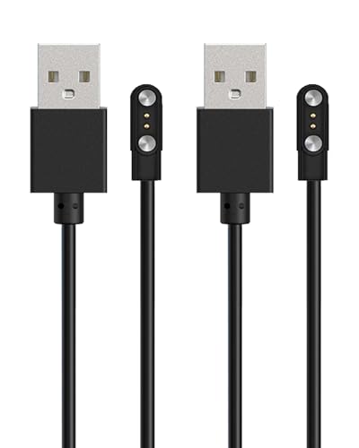 【送料無料】For Onefun DM80 1.85インチ スマートウォッチ 充電ケーブル 充電器 磁気充 USB充電【KONXISA】汎用マグネット充電コード 磁気吸着 急速充電 高耐久 軽量 小さい 持ち運び便利 旅行用（2本セット）(2)