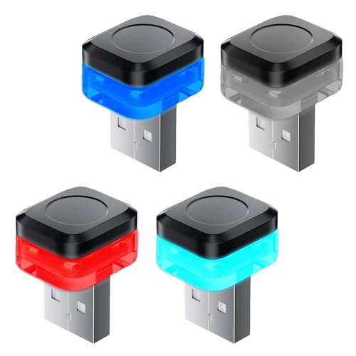 【送料無料】EsiFare 車内用 USB LEDライト 4色 4個 車用LEDテープ ミニライト 小型 軽量 車アクセサリ..