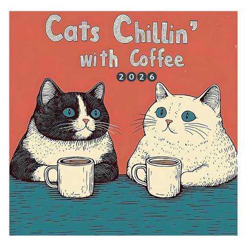 【送料無料】EsiFare 2026年猫カレンダー 2026 壁掛け かわいい 猫カレンダー 2026 面白い コーヒーで..