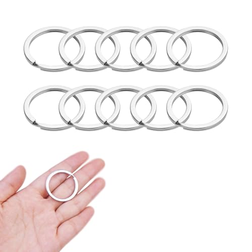 【送料無料】[LUYING] 二重リング 丸環 ステンレス キー ホルダー リング 平キーリングリング 外徑20mm..