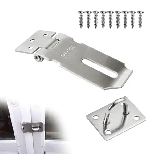 【送料無料】TVETE 南京錠 ドア 金具ドア ドア 金具 ラッチ 南京錠の留め金 304ステンレススチール製 南京錠ラッチ スライドラッチ 引き出し用南京錠 キャビネットドアロック セキュリティ南京錠 盗難防止バックル ステンレススチール製ラッチ 取り付けが簡単 ネジ付き