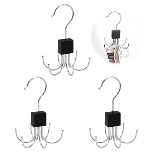 【送料無料】TVETE ベルトハンガ ネクタイハンガー ネクタイ 収納【3個入り】折りたたみ式ハンガー ベルト収納 スイベルハンガー ベルト収納ラック 多機能収...