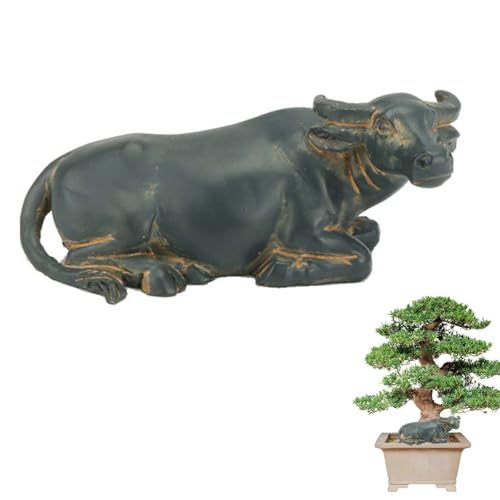 【送料無料】EsiFare 牛の装飾品 バッファロー像 牛のオーナメント 牛の置物 盆栽ミニチュアバッファロ..