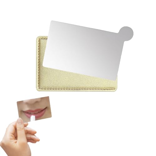 【送料無料】ChasCoCo シールミラー 1枚セットミニ 鏡 ミラー コンパクト スマホケース 6.5*9cm 財布 手帳 ステンレスカード メイクミラー ゴールド