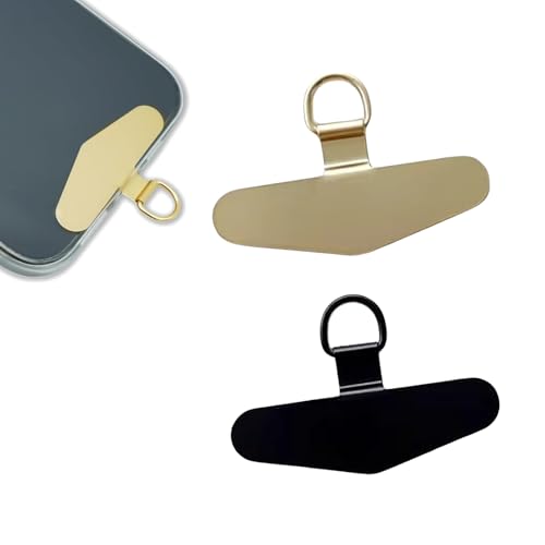 【送料無料】BLOOPIC スマホ ストラップホルダー 2個 金属製タグパッチ 電話固定アクセサリー 薄型で丈..