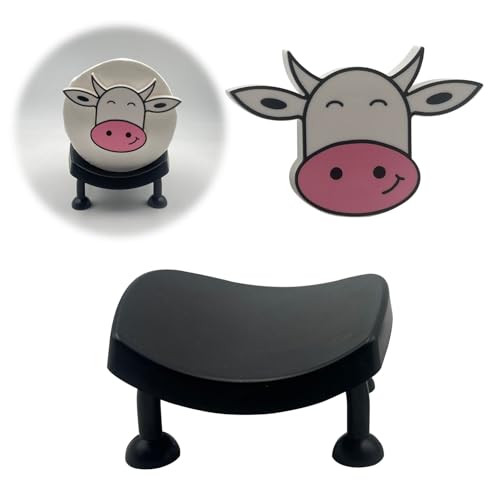 【送料無料】TVETE トイレットペーパーホルダー 牛 乳牛 トイレットペーパー置き かわいい 動物デザイン 樹脂製 置き型 トイレットペーパー収納ラック おし...