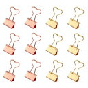 【送料無料】DEVENTORZ ハート ダブルクリップ 19mm 12個入り ネコデザイン 金属製 ペーパークリップ 書類整理 オフィス 事務用品 かわいい ギ...