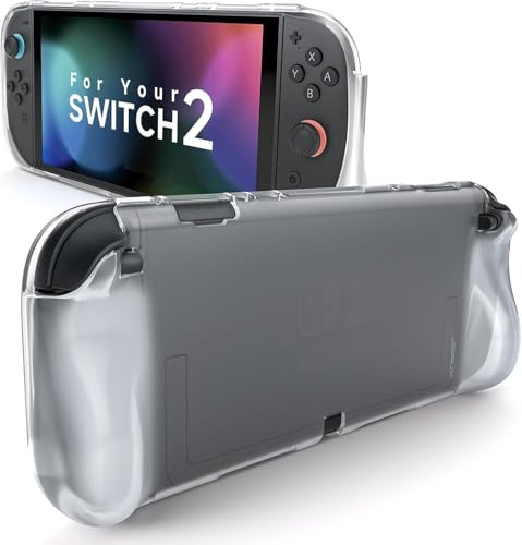 【送料無料】JSAUX Switch2対応一体式設計カバー クリア保護ケース PC+TPU材質 薄型 軽量 透明 機能 着脱簡単 指紋防止 傷防止 Nintendo Switch2(2025)に対応保護バー クリア