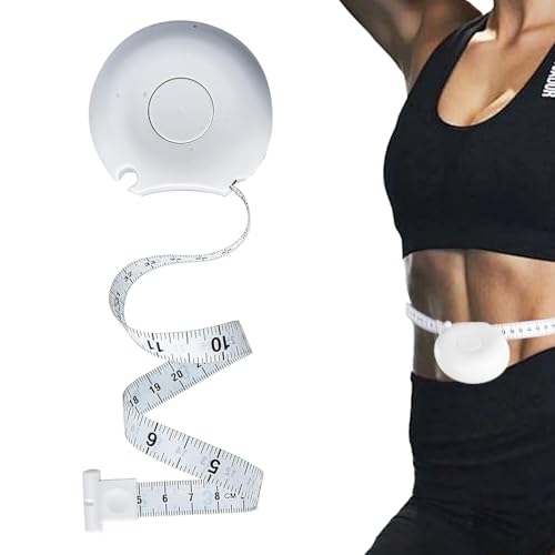 【送料無料】BLOOPIC ボディメジャーテープ メジャー 2m カーブ巻尺 自動巻き取りテープ 片手操作 センチメートルとインチのデュアルスケール コンパクト...
