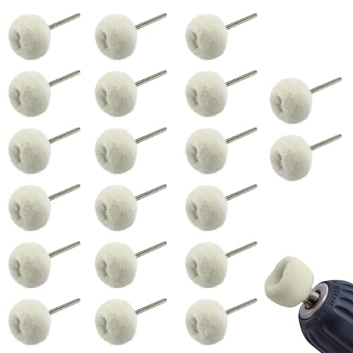 【送料無料】EsiFare リューターバフ 羊毛 フェルト バフ 3mm 軸 リューター フェルト バフ リューター..