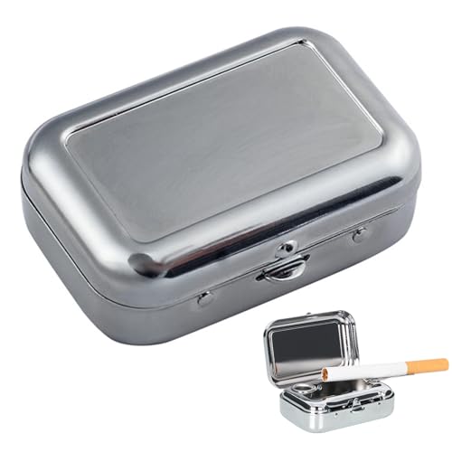 【送料無料】EsiFare 携帯用灰皿 携帯灰皿 携帯灰皿 大容量 おしゃれ オフィス 耐久性 気密性 車内など 小物いれ 屋内 屋外 車 旅行 登山 ハイキング ポータブル 約6*4*2CM 約50g