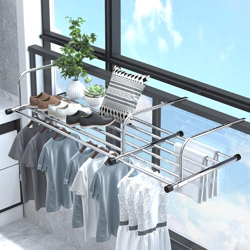 【送料無料】JetWave 折りたたみ式物干しスタンド ベランダ室内兼用 ステンレス製軽量設計 耐荷重25kg ..