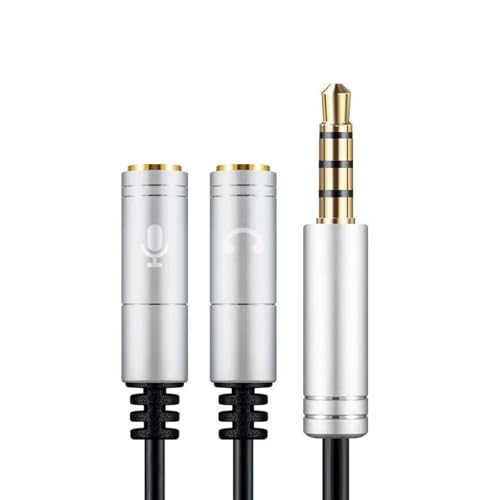【送料無料】3.5MMオーディオケーブル 変換ケーブル 4極/3.5mm Y分配ケーブル 3.5mm オス to 2*メス（..