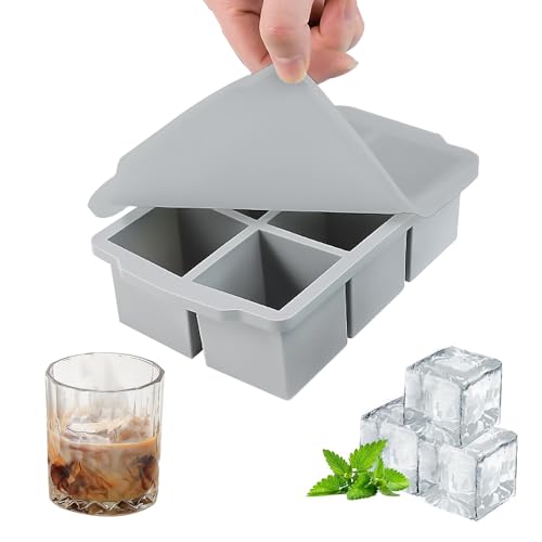【送料無料】JetWave 製氷皿 シリコン製 6個取 大型氷 5cm角 アイスキューブトレー 蓋付き 簡単取り出..