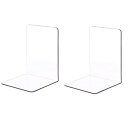 【送料無料】wowjimi プラスチックアクリルブックエンド L字型 整理 図書館 寝室 学校用品 文房具ギフト クリア本立て 倒れない デスク