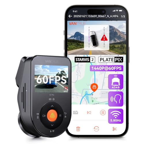 【送料無料】VANTRUE 前後カメラ ドライブレコーダー 2.7K 500万画素STRAVIS 2 IMX675 センサー搭載 WiFi搭載 音声制御 ドラレコ 1944P 前後HDR対応 超強暗視 160度超広角 GPS内蔵 24時間駐車監視 動体検知 Gセンサー 緊急録画 ループ録画 電波障害対策 LED信号機応 1TB