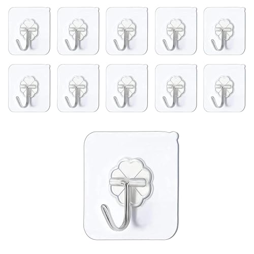 【送料無料】LeTradeJP 壁掛けフック 10枚セット 耐荷重20KG 壁傷つけない 穴あけ不要 透明フック 粘着..
