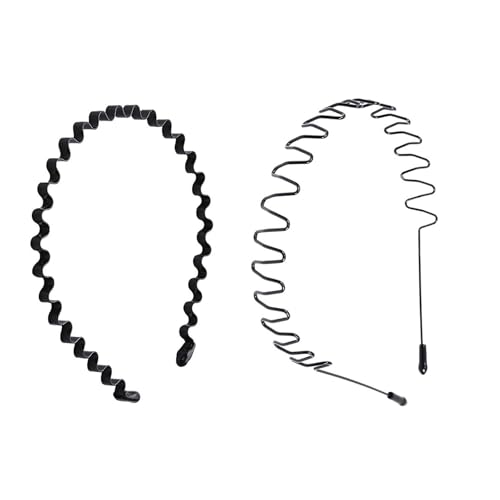 【送料無料】LeTradeJPメンズ カチューシャ スプリング ヘアバンド 鉄 波型 くし付き 滑り止め 痛くない 黒 シンプル 前髪 髪飾り ファッション 2...