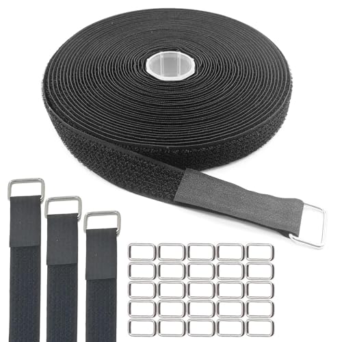 【送料無料】TVETE マジックテープ バンド 自由カット 面ファスナー 強力 5M×2cm 結束バンド 25個金属..