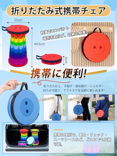 【送料無料】BTtime 折りたたみ椅子 伸縮式 アウトドアチェア 折り畳み式 キャンプ椅子 キャンプスツール 軽量 防水 持ち手付き 持ち運び便利 1秒開閉可能 耐荷重 釣り/観戦/屋内/屋外用 clickworks-10126839 LUCKS サンプル画像2