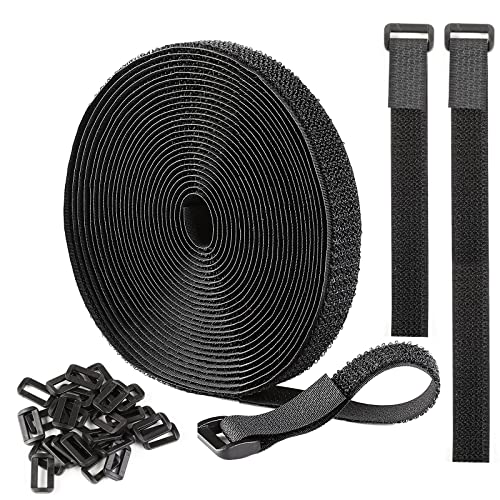 【送料無料】AiQInu マジックテープ バンド 自由カット 6M 30個バックル付き