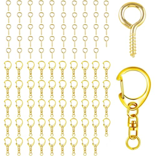 【送料無料】KALOLINNA キーホルダー 金具 100個入 ハンドメイド キーリング アクセサリー ネジヒート..