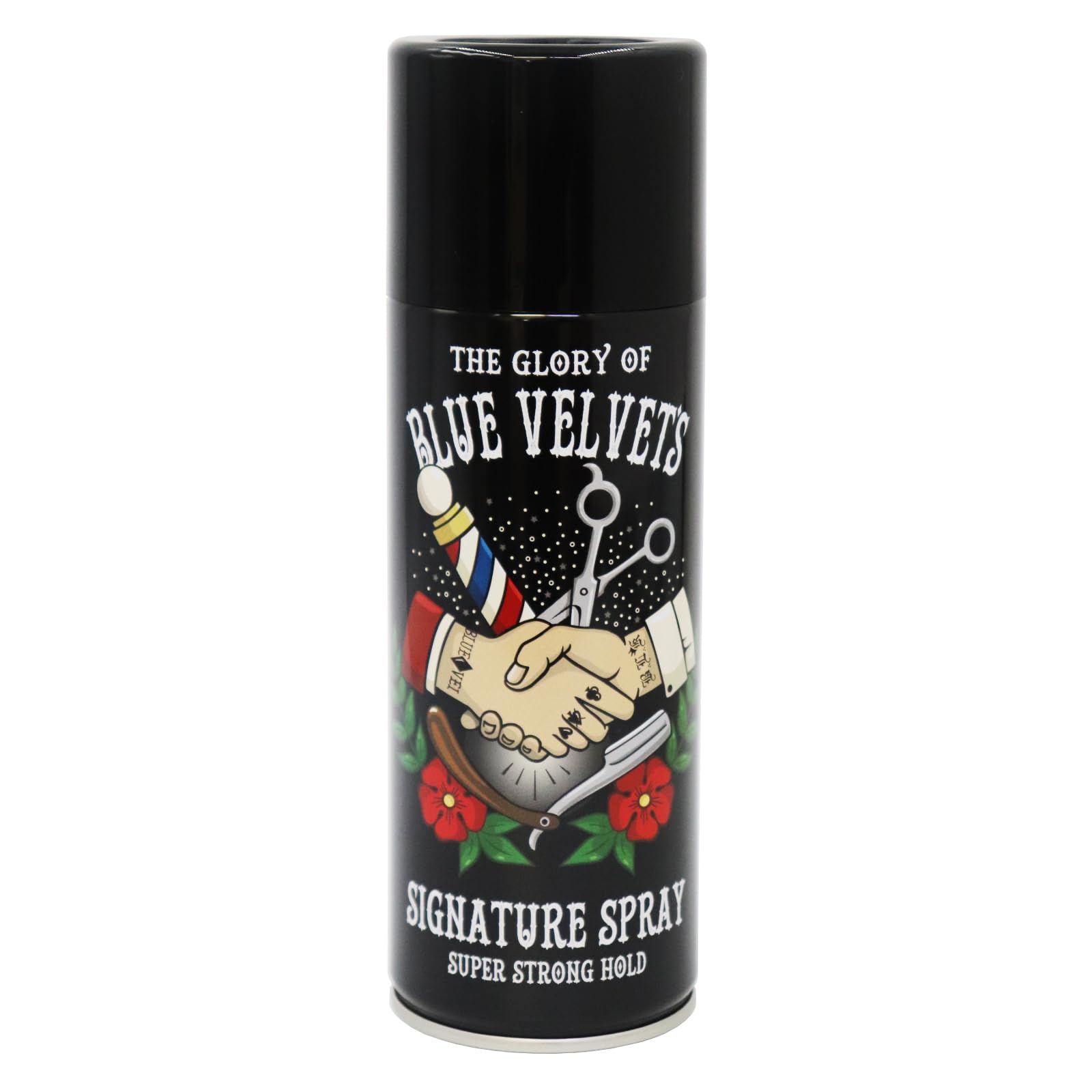 【送料無料】スーパーストロングホールド スプレー BV SIGNATURE SPRAY 250g 無香料タイプ リーゼント バーバー ブルーベルベッツ ウルトラハード セット力 ツヤ感 ハードセット BLUE VELVET'S サイズ：250g