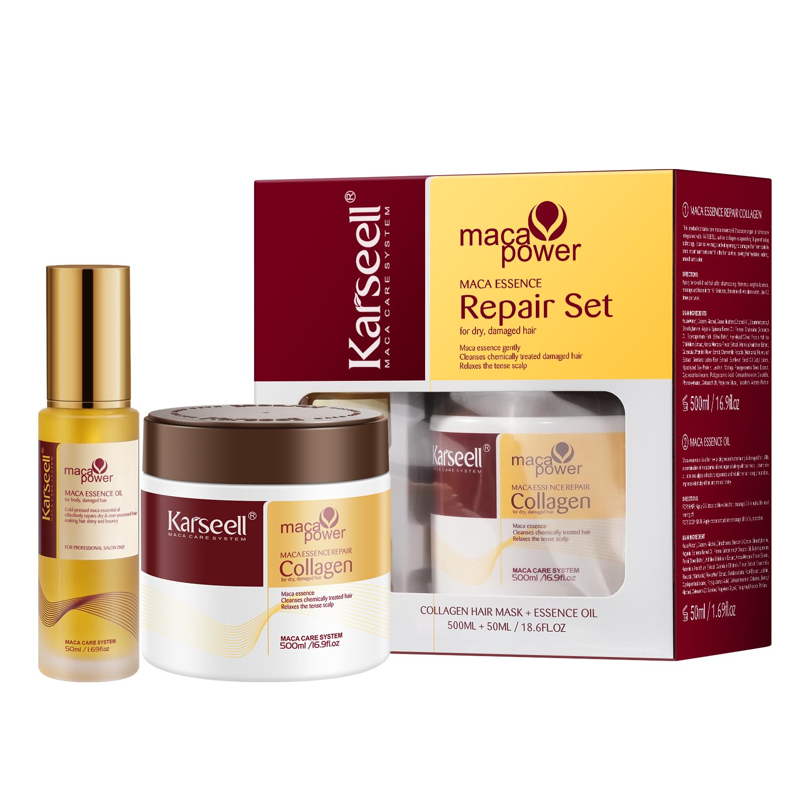 【送料無料】Karseell コラーゲン深層補修ヘアマスク ヘアオイル アルガンオイルセット あらゆる髪質の..