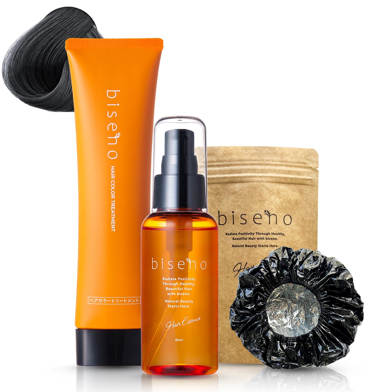 【送料無料】biseno 白髪ケア しっかり染めて きれい続く 3点セット ヘアカラートリートメント ヘアエ..