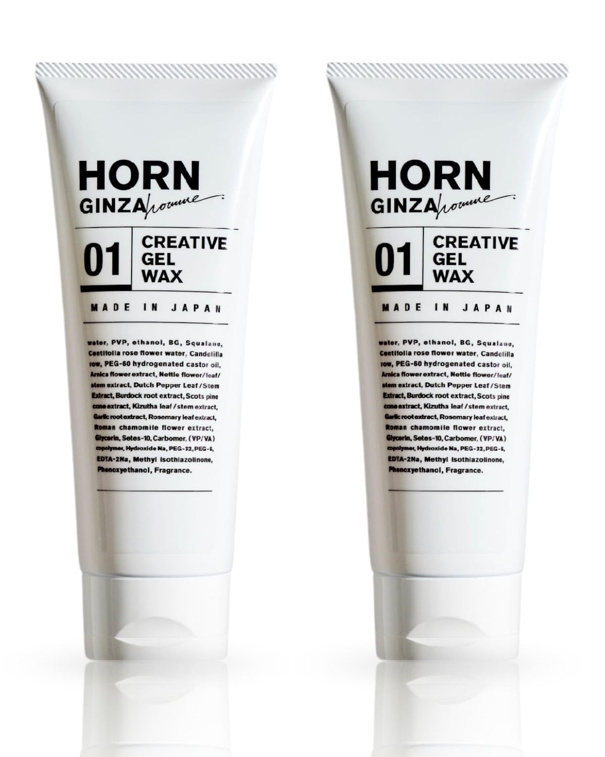 【送料無料】HORN GINZA(ホルン ギンザ) ジェルワックス 2本セット パリパリしない ヘアジェル メンズ ..
