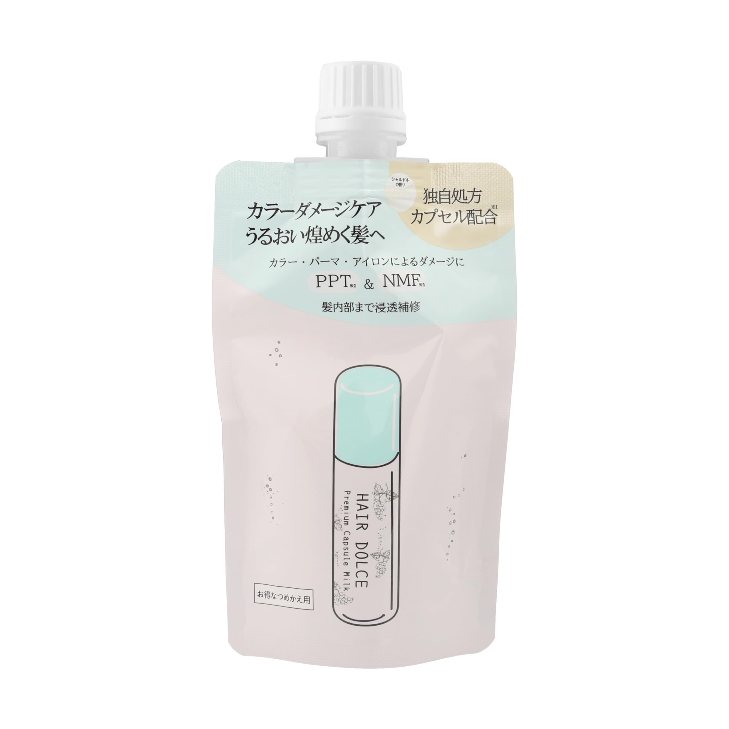 【送料無料】HAIR DOLCE ヘアドルチェ プレミアムカプセルミルク 詰替え用 100mL 洗い流さないトリート..