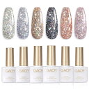 【送料無料】GAOY ジェルネイル 6色セット カラージェル シアーカラー UV・LED対応 ソークオフジェル セルフネイル 色:クロムプラチナ