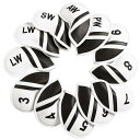 【送料無料】ゴルフアイアンカバー 12枚セット マジックテープ開閉 ゴルフヘッドカバー マイクロファイバーレザー 軽量 耐摩耗 番号刺繍 ウェッジカバー ヘッド...