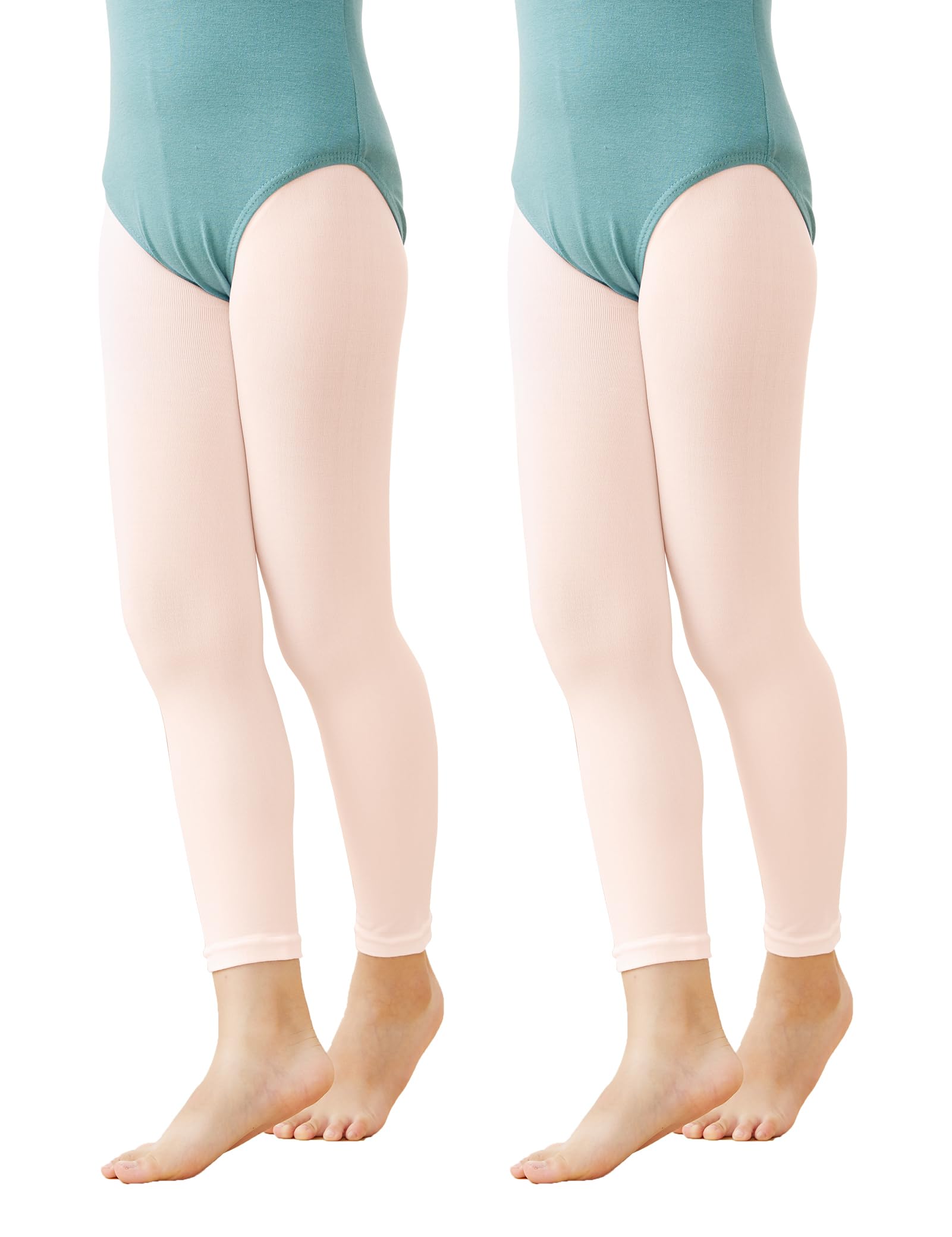 【送料無料】[Daydance] 女の子/女性用バレエタイツ、バレエ、体操、学校用コンバーチブル/フットレスダンスタイツ、2ペア/パック 色：フットレス ヌード (2ペア)、サイズ：L