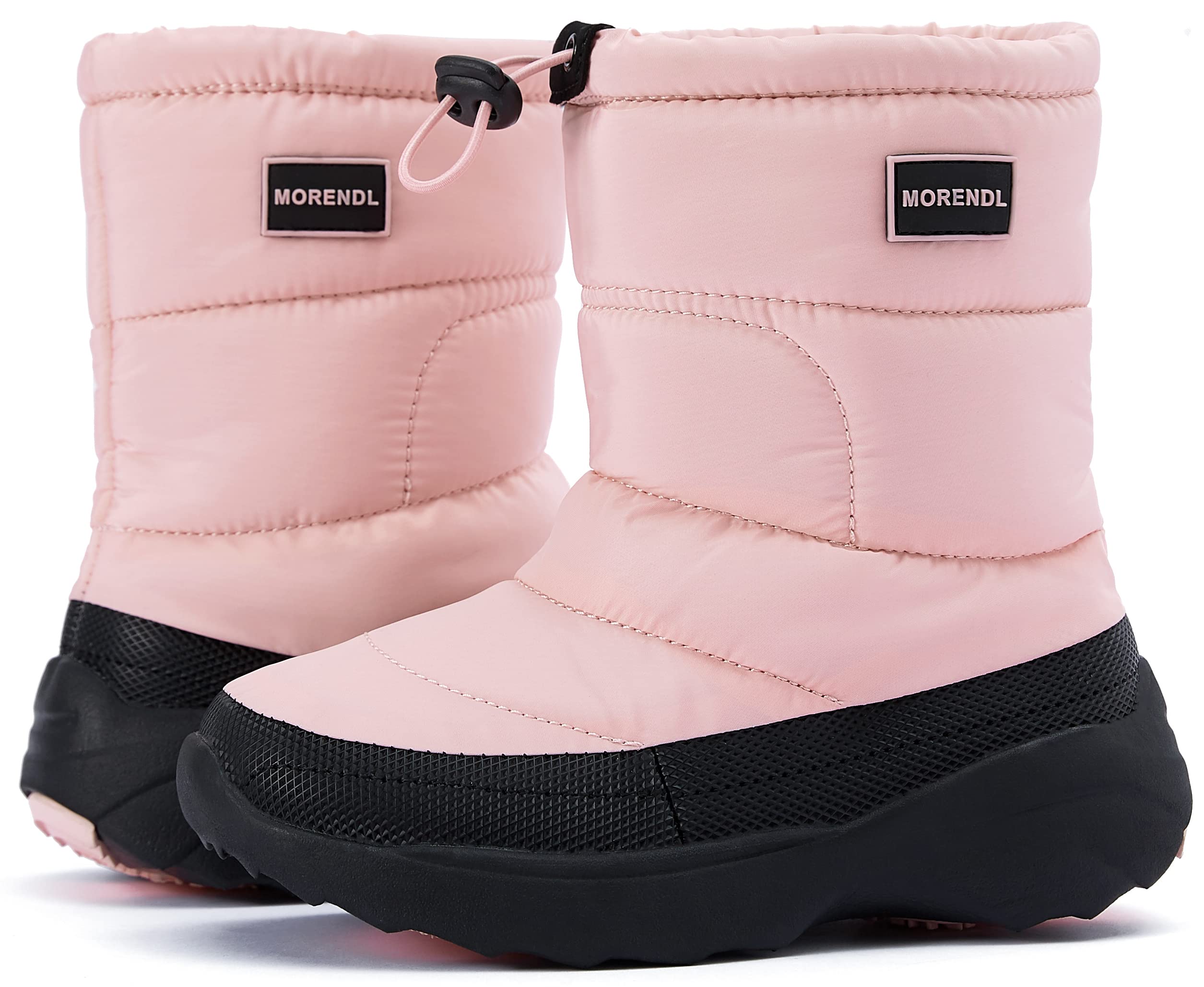 【送料無料】[MORENDL] スノーブーツ キッズ 雪遊び 冬 雪用ブーツ 子供靴 防滑 雪柄 防風 防水 防寒対策 女の子 男の子 色：ピンク桃色、サイズ：22.0 cm M