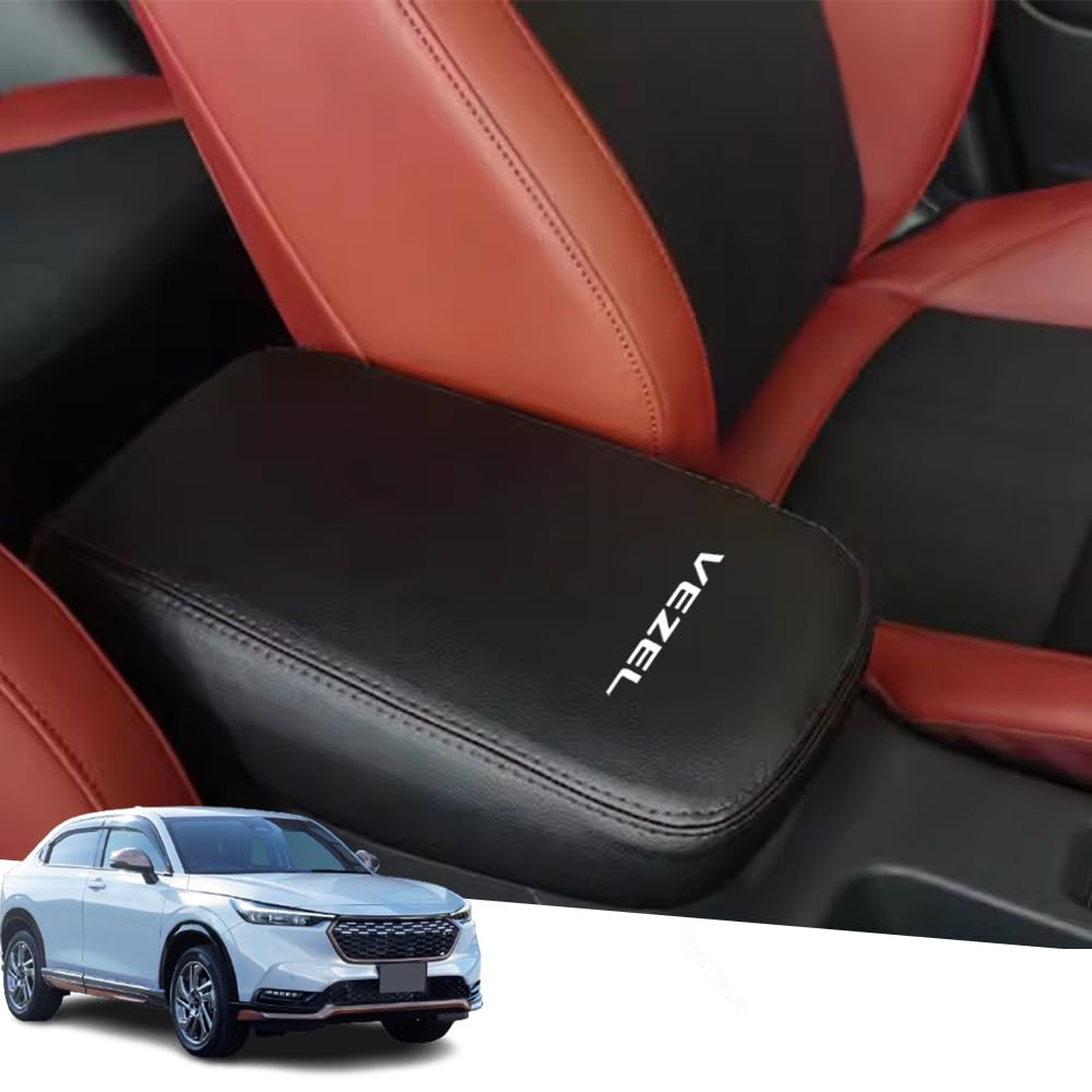 【送料無料】Armrest cover-52 色：黒ステッチ、サイズ：新型ヴェゼル(RV系)