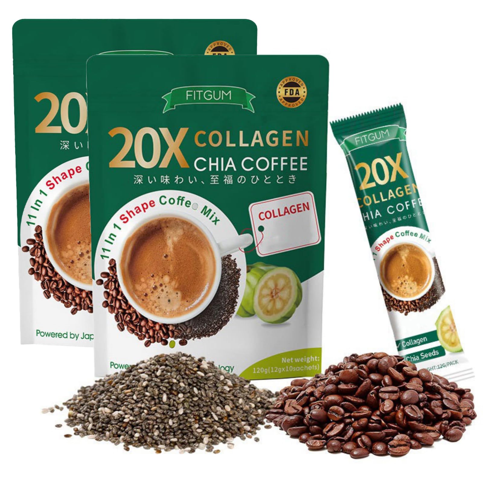 【送料無料】FITGUM チアシード入り プレミアムブレンドコーヒー｜無添加 毎日手軽に栄養補給｜オフィ..