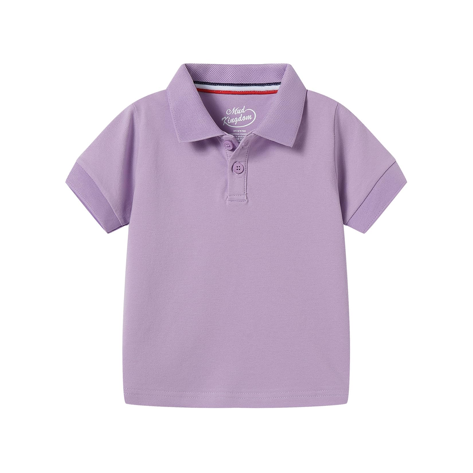 【送料無料】[LSMUDKINGDOM] キッズ ポロシャツ 半袖 カラー 無地 鹿の子 トップス 子供 男の子 女の子 色：パープル、サイズ：140