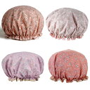 【送料無料】4個 シャワーキャップ 再利用可能なシャワーキャップ 二重防水シャワーキャップ 髪を保護するのに役立ちます レディースシャワースパサロン等に最適です(4色) サイズ:27x27x0.5cm