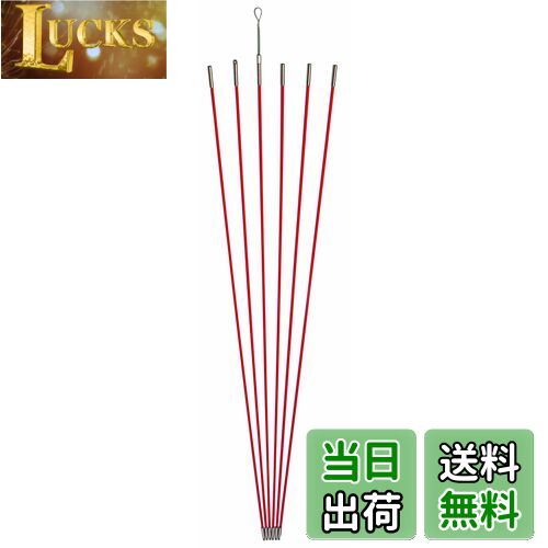 【送料無料】デンサン ジョイント釣り名人Jr. φ5mm× 1.0m オレンジ 6本 ケーブル索引具 JF-5030