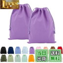【送料無料】FINGOOO 巾着袋 2枚セット 収納袋 無地 帆布 ギフトバッグ キャンバス製 かわいい おしゃれ 可愛い ラッピング 旅行 学校用 メイク 化粧品 小物入れ (紫, 13*16cm)