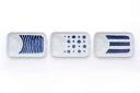 【送料無料】西海陶器(Saikaitoki) 小皿 皿 醤油皿 減塩 斜め スタッキング indigo 藍玉調味料皿(3柄組) 藍、白