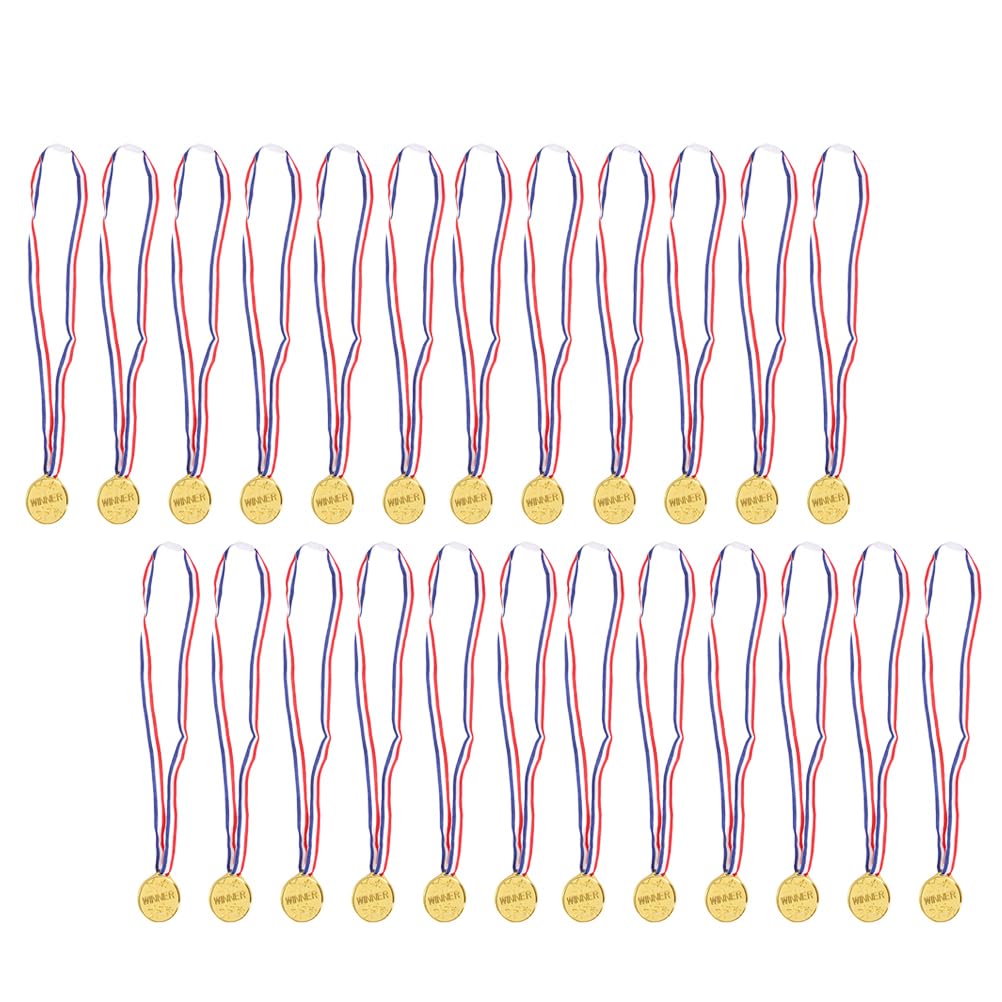 【送料無料】ledmomo 24個 おもちゃのメダル 勝者メダル ご褒美 プラスチックメダル 金メダ ...