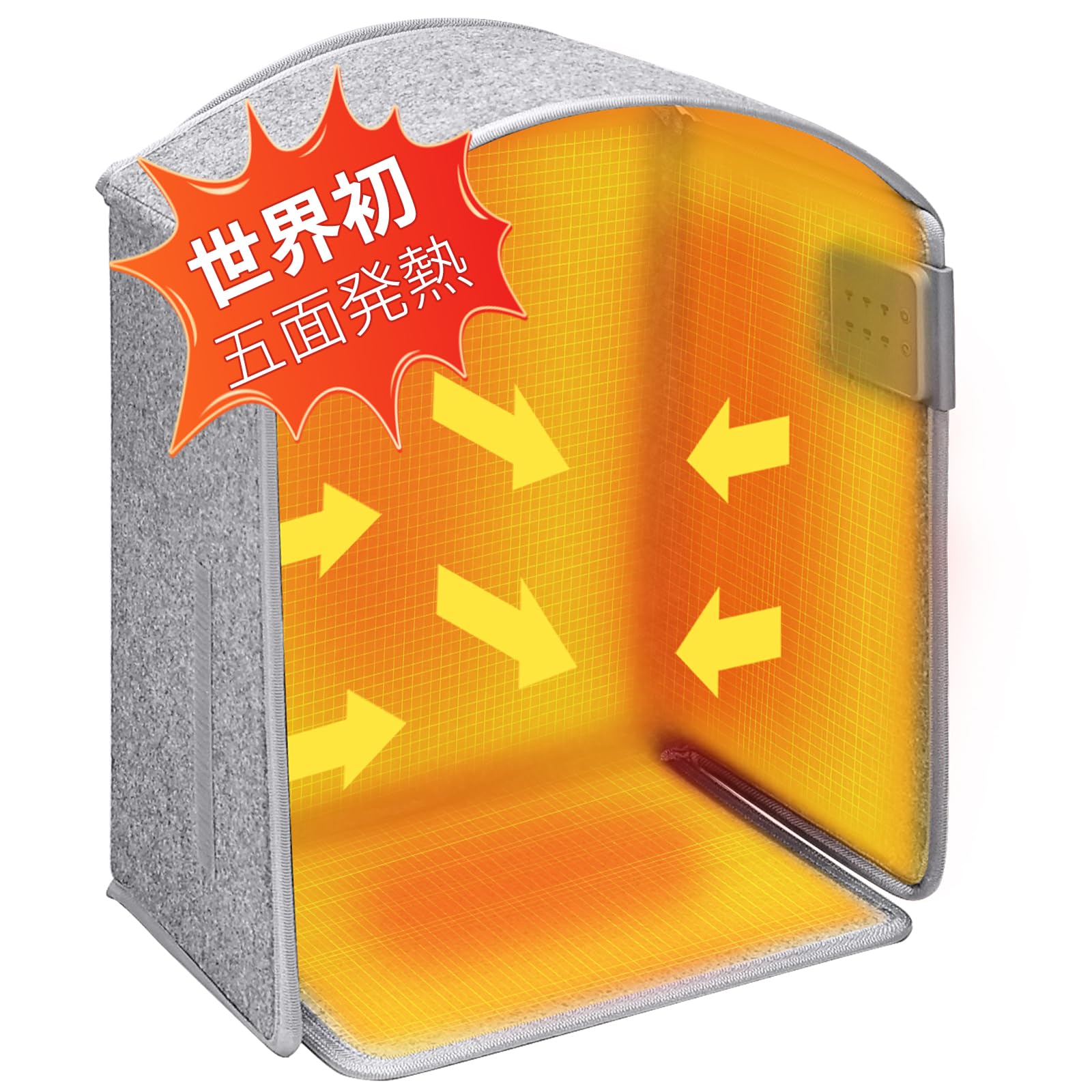 【送料無料】【五面発熱 パネルヒーター】YUSIDO (ユシド) 足元ヒーター 省エネ 一人用 こたつ 冷え対策 遠赤外線 デスクヒーター 3段階温度調節(70度/60度/50度) 2/4/6時間タイマー 過熱保護 転倒オフ 1.8M 折り畳み式 オフィス 暖房器具 （大きいサイズ）