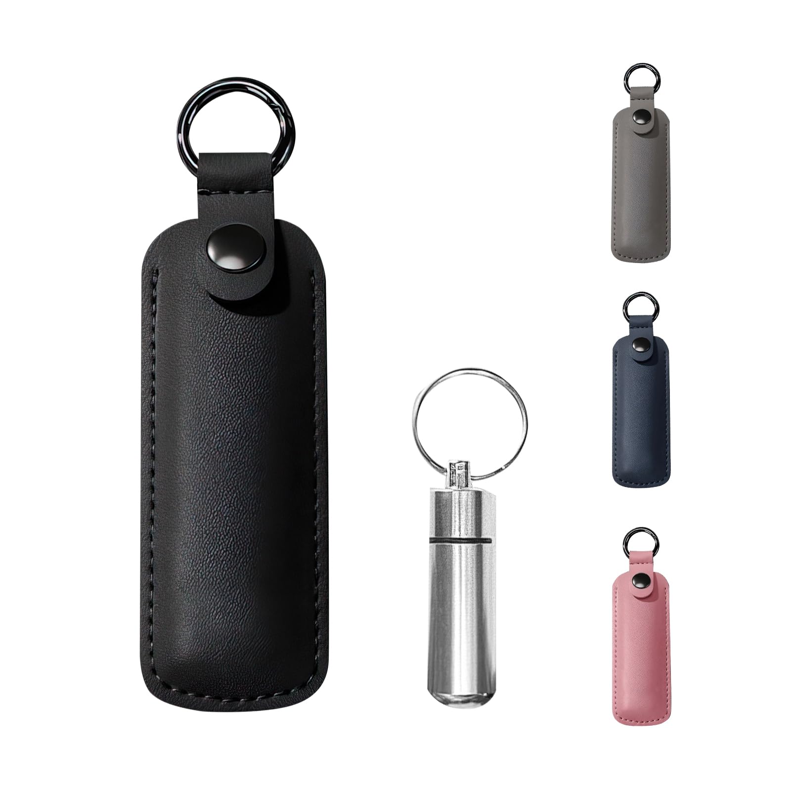 【送料無料】[雲見] 遺骨 キーホルダー 革カバー付き 防水防塵 シルバーペンダント 遺骨保護ケース付き 遺骨遺髪入れ カバー 保護 メモリアルグッズ お手元供養 記念 思いを託す ブラック