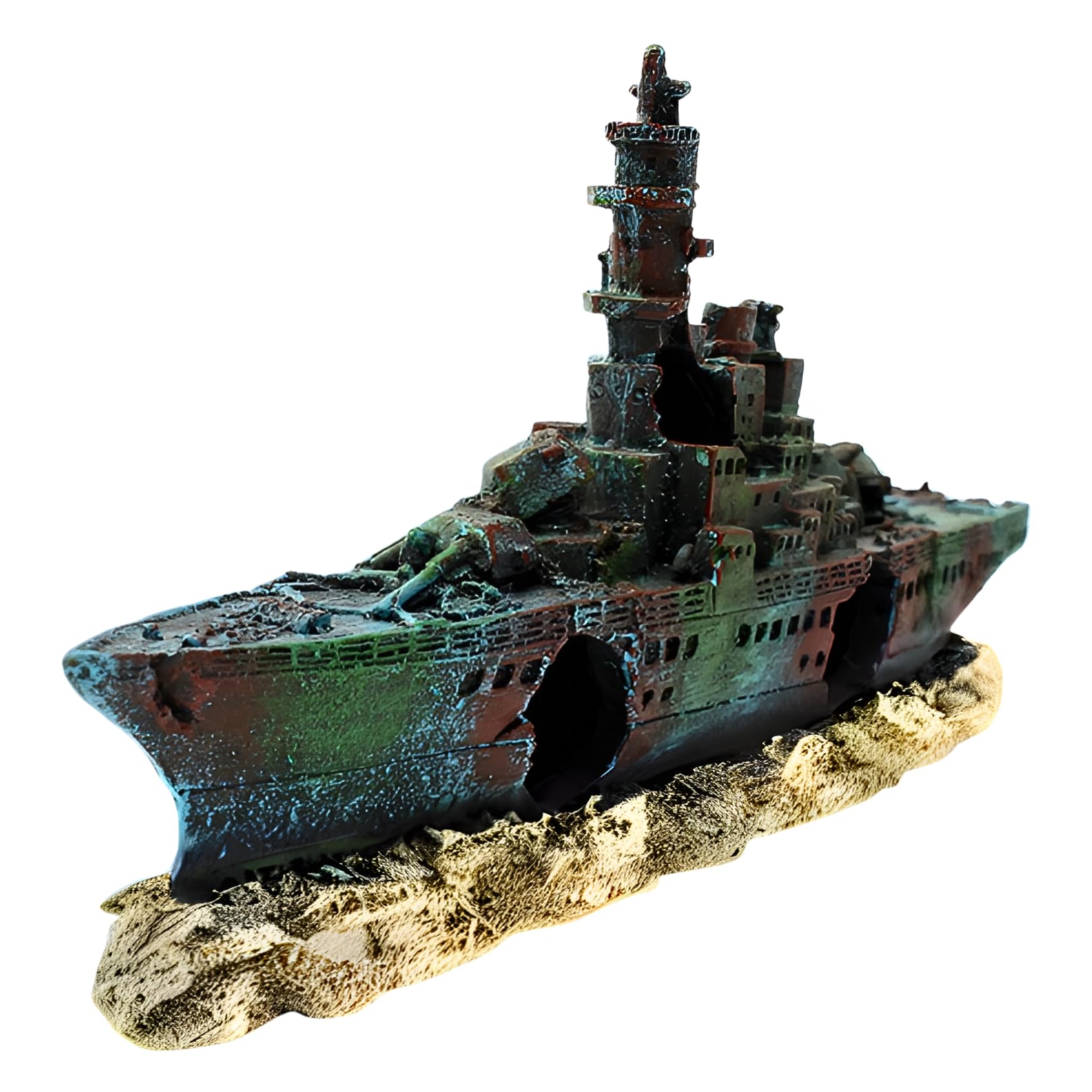 【送料無料】Charmoon 水槽 オブジェ 沈没船 軍艦 アクアリウム オーナメント 隠れ家 イン ...